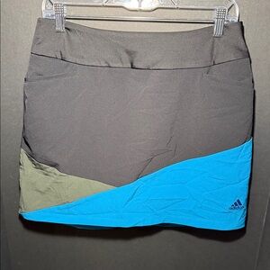 Adidas Golf Women's Colorblock Mini Skirt - Black, Olive, Blue
